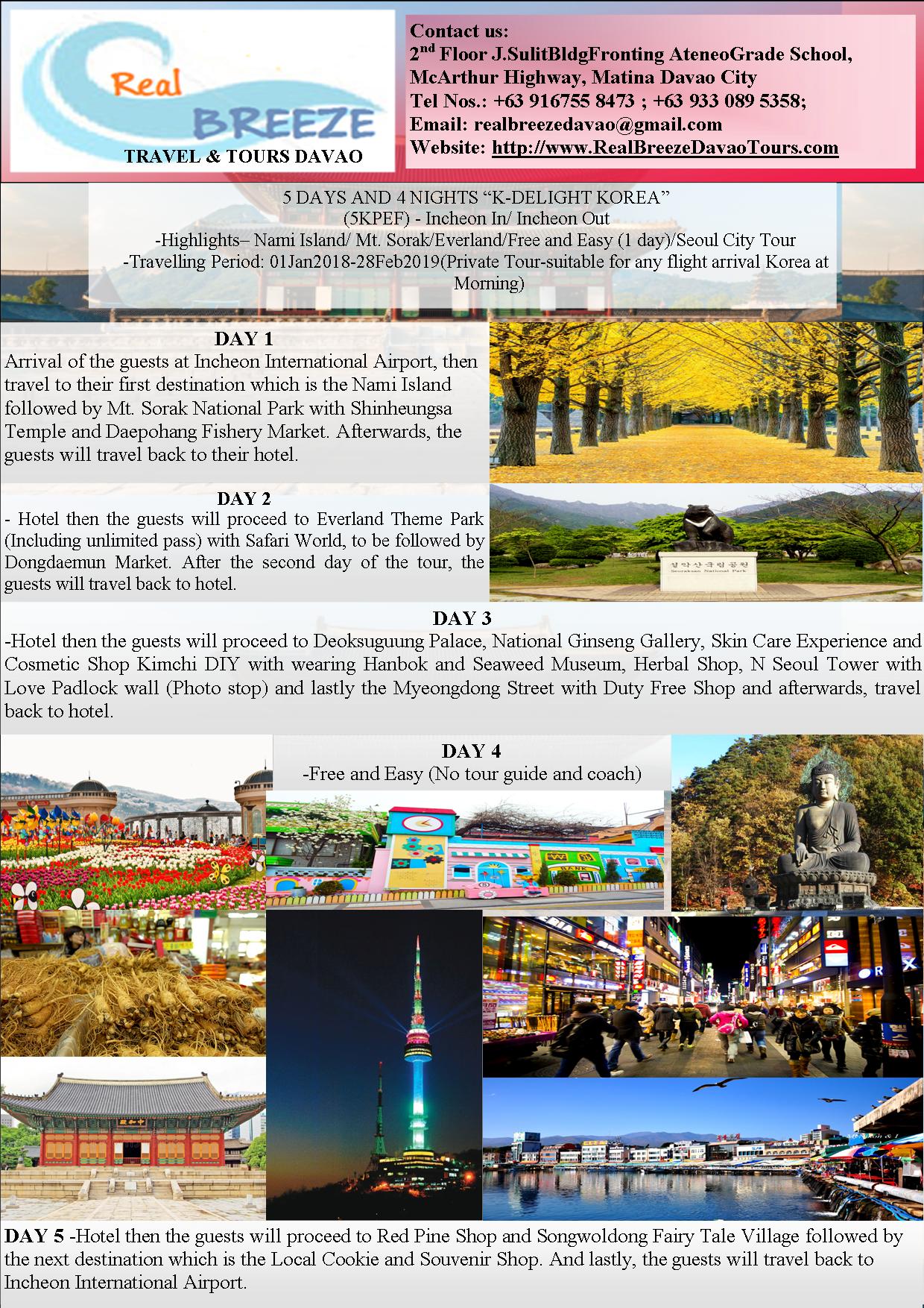 Seoul Korea Tour Package RealBreeze Davao Tour Packages